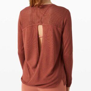 Lululemon Back to Balance Long Sleeve Sweater Women 6 Rustic Clay